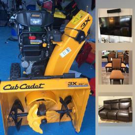 MaxSold Auction: This online auction features Club Cadet and Briggs and Stratton Snowblowers, Husqvarna lawnmower, power tools such as a Bosch Radial Arm Saw, Skil Saw and DeWalt Sander, Stanley Pro Mobile tool chest, Husky work table, Bose home entertainment system, Le Creuset cookware, leather  Lay-Z-Boy sofas and chair, Toshiba 44" and 22" Televisions as well as a Samsung 55" TV, hockey skates, Napoleon Prestige natural gas BBQ with rotisserie and more!