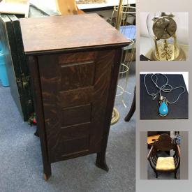 MaxSold Auction: This online auction features collectibles such as Limoges, satsuma vase, and vintage tins, furniture such as oak table, oak cabinet, and wooden settee, jewelry such as lapis necklace, pearl bracelet earring set, silver filigree bracelet, and brooches, art such as framed print with COA, hand painted scrolls, and plaques, LP records and more!