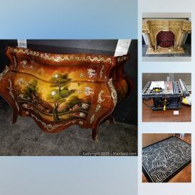 MaxSold Auction: This online auction features Hand Painted Ornate Cabinet, Vintage Cedar Trunk, Royal Doulton Figurines, Vintage Tool Chest, Hand Tools, Wet Stone Machine, Egyptian Rugs, Kitchen Appliances, Sewing Machines, Winter Sports Equipment, New Golf Balls, Hockey Collectibles, Vintage Toys, Sega Genesis Games, Disney Serigraphs, Helmet NIB and much more!