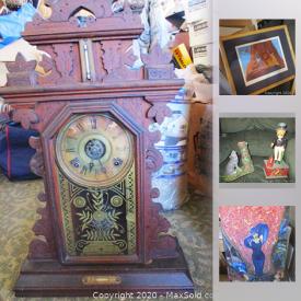 MaxSold Auction: This online auction features Oil on Canvas, Pottery, Vintage Cuckoo Clock, Donald Duck Cookie Jar, Walt Disney Collectibles, Vintage Yu-Gi-Oh Cards, Vintage Toys, Metal Lunch Boxes, Game System Accessories, Cast Iron banks, Vintage Records and much more!