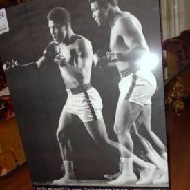 MaxSold Auction: This auction features Muhammad Ali signed calendar cover, china, mahogany dinning table and chairs, small appliances, grinders and drill, ladder, tools, vintage 1970s end table, decor. Muhammad Ali signed calendar cover, original artwork, furniture, keyboard, and more.