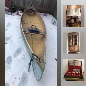 MaxSold Auction: This online auction features Vintage Dresser, MCM Teak Chair, Canoe, Gruen Table Clock, Dual Turntable, Harman Kardon Amplifier, Typewriter, Sewing Machine and much more!