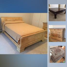 MaxSold Auction: This online auction features furniture such as Drexel Asian influence cabinet and mirror, Henredon bedroom set, chabudai Japanese table, Seine area rug, full-size bed, kitchen table with chairs and more!