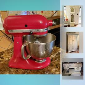 MaxSold Auction: This online auction features Grandfather Clock, Antique Chest of Drawers, Wood Stove, Electric Chainsaw, Skilsaw Circular Saw, Husky Power Washer, Samsung TV, Chiminea, Ceramic Pieces, Kitchen Aid Mixer, Telescope, Fiddleback Chairs, Xbox 360, Singer Sewing Machine and much more!