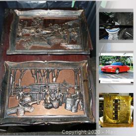 MaxSold Auction: This online auction features COLLECTIBLE Sports memorabilia; Auto Commemorative launch kits; ephemera and Blue Mountain Pottery. Birks silver plated cutlery set. ART such as copper relief pictures, brass painted plates. Yard and Garden - Mastercraft lawnmower and Poulan chainsaw and more!