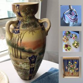 MaxSold Auction: This online auction features some antiques, glassware and original paintings and frames. Collectible china florals; Royal Doulton figures, Staffordshire style dog; Cross pen and pencil set. Costume Jewelry and fresh water pearl bead strands and more!