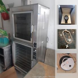 MaxSold Auction: This online auction features a Subway baking oven, stainless steel cutting table, steel counter with sink and shelving, watches, HDCVI cameras, bags, coffee machine, Roomba, glass vase, costume jewelry, ladies' jacket, assorted books, fashion sunglasses, frames and more!