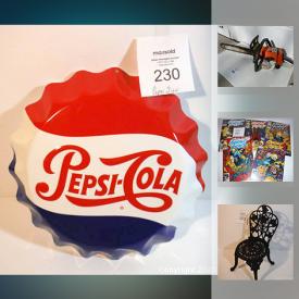 MaxSold Auction: This online auction features Pepsi "Bottle Cap" Sign, Cast Iron Bird Bath, Blue Mountain "Harvest Gold" Horses, Blue Mountain "Trout", 1969/70 O Pee Chee Hockey Cards, 1st Year Of The "Ottawa Senators" Pennant, Stihl Chainsaw and much more!