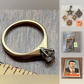 MaxSold Auction: This online auction features Gold Necklaces, Sterling Serving Utensils, Silver Coins, Gold Rings, Crystal Scent Bottle, Don Cherry Card, Stamps, Deco Mesh Purse, Vintage Lighter and much more!