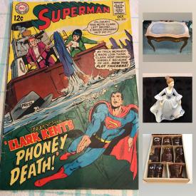 MaxSold Auction: This online auction features Comics, Nascar Collectibles, Train Accessories, Hockey Memorabilia, Soapstone Carvings, Art Glass, Costume Jewelry, Lladro Figurine, Vintage Oil Lamps, German Steins, LP's, Original Landscape Paintings and much more!