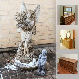 MaxSold Auction: This online auction features dining room furniture, vintage desk, parlor table, framed photographs, clocks, angels, umbrella stand, highboy dresser, wingback chair, framed watercolor, corner cabinet, DVD player and receiver, trunk, file cabinet, stepladder, BBQ, rake and more!