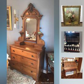 MaxSold Auction: This online auction features Antique Lanterns, LEGO Sets, Captains Trunk, Haier Mini Refrigerator, Collector Plates, Tea Cups, Antique Secretary, Milk Glass, Wooden Tea Cart, Theater Seating Recliners and much more!