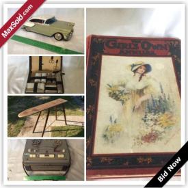 MaxSold Auction: This auction features comics and cards, John Gilmore autograph 1946, hockey cards, vintage Coke clock- baseball, vintage toy walkie talkie phones, Ray Ban sunglasses, vintage Phillips reel to reel, vintage match packs, 60s deco toaster, Dinkey car lot, vintage Girls Own annual V 1920s, vintage Beatty ironing board, and so much more!