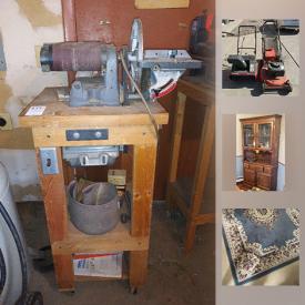 MaxSold Auction: This online auction features Snapper Mower, Cabbage Patch Dolls, Oak Dining Table, Rugs, Weslo Pursuit Exercycle, Air Compressor, Belt Sander and much more!