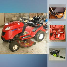 MaxSold Auction: This online auction features Riding Mower, Lawn Mowers, Tiller, Trimmers, Cedar Lined Steamer Trunk, Sports Equipment, Collectible Dolls, Guitar, Dehumidifier, Chest Freezer, Barbecue, Teak Buffet, Crystal Decanter, Patio Furniture and much more!