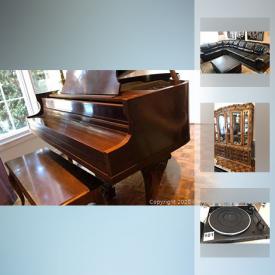 MaxSold Auction: This online auction features a Mason Risch baby grand piano. Furniture such as a Leather sofa and leather sectional, 4 bedroom suites and patio furniture including a table with eight chairs and umbrella. Vision Fitness treadmill. Electronics such as a LG Flatron monitor, Samsung 52" LCD HDTV and Kenwood turntable. Porcelain De France hand-painted cake stand. Collectible copper and brass umbrella stand. ART posters and prints. Ping pong table; three pairs of snow skis. Sterling silver jewelry and more!