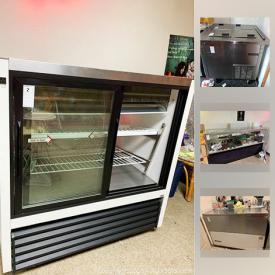 MaxSold Auction: This online auction features Commercial Appliances such as a True display fridge; 2 Delfield deep freezers, a Beverage Air deep freezer and mini fridge; glass front and top display case and more!