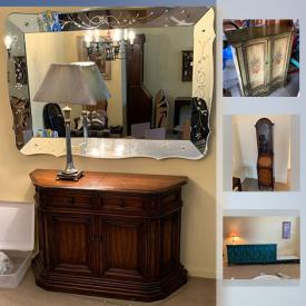 MaxSold Auction: This online auction features Vintage Furniture such as a 1930's Beveled mirror, Honduras mahogany secretary, MC Pierre Bartet stereo console, floral painted TV cabinet and more!