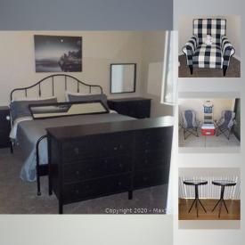 MaxSold Auction: This online auction features Love Seat, Pier 1 chair, Easy Boy chairs, Coffee Table, Water Cooler and more!