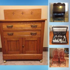 MaxSold Auction: This online auction features collectibles such as fine china, cut glass serving ware, and collector’s plates, appliances such as Kenmore refrigerator and Whirlpool stove, furniture such as wooden secretary desk, swivel rocking chair, wooden tables, dining room chairs, and antique dresser, power tools such as Dewalt drill, reciprocating saw, and drill bits, electronics such as Samsung monitor, Brother printer/scanner, and wireless speakers, filing cabinets, desk lamps, linens, glassware, vacuum cleaners, ceramics, pool cues, wall art, shelving units and much more!