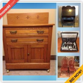 MaxSold Auction: This online auction features collectibles such as fine china, cut glass serving ware, and collector’s plates, appliances such as Kenmore refrigerator and Whirlpool stove, furniture such as wooden secretary desk, swivel rocking chair, wooden tables, dining room chairs, and antique dresser, power tools such as Dewalt drill, reciprocating saw, and drill bits, electronics such as Samsung monitor, Brother printer/scanner, and wireless speakers, filing cabinets, desk lamps, linens, glassware, vacuum cleaners, ceramics, pool cues, wall art, shelving units and much more!