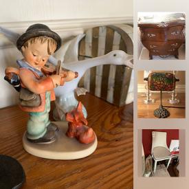 MaxSold Auction: This online auction features Vintage Tiffany Lamp, Framed Silk Artwork, Noritake China, Yeti Cooler, Lladro Figurine, Hummel Figurine, Travertine Coffee Table, Original Artwork, Outdoor Heater, Panasonic Television and much more!