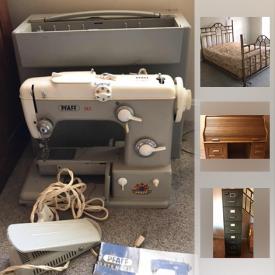 MaxSold Auction: This online auction features Kenmore freezer, electronics such as Visio flat screen television, vintage JVC video camera, and vintage Atari, furniture such as brass queen-size bed, roll top desk, and workbench, framed wall art, silver plate, power tools such as pneumatic nail gun, Poulan chain saw, and Craftsman saw, floor lamps, table lamps, golf clubs, books and much more!