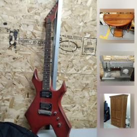 MaxSold Auction: This online auction features Musical instruments Ibanez, Peavey, Avenger and Robson electric guitars, bags, strings, Fender amps and a violin in case. Electronics include XBox and XBox 360 systems and games; Philips surround sound system; Seiki Blu Ray, Motorola VCR, RCA TV and Singer sewing machine. Horse trunk, tack and show coats. Textiles such as afghans and baby blankets plus wool, needles and unfinished projects; NIB napkin sets. Jewelry such as wire-wrapped stones and soapstone pendants on 16"cord necklaces and more!