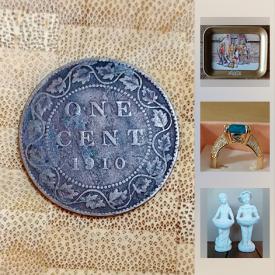 MaxSold Auction: This online auction features Jewelry, Cranberry Glass, Salt & Pepper Shakers, Beach Toys NIB, Teacups, Soapstone Sculptures, Tools NIB, Coins, Trading Cards, Art Glass, Indigenous Prints, Comics, Paperweights and much more!