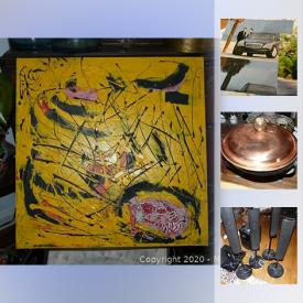 MaxSold Auction: This online auction features Brazilian art by Beto Jardim. Copper pots and NIB copper pot rack / hanger. Sony surround sound system. Collectible ephemera such as vintage photo's from the Detroit auto shows and vintage Time and Sports Illustrated and more!