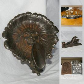 MaxSold Auction: This online auction features Cast Iron Items such as a Door Knocker, Boot Remover, Hooks, Scale, Art and a Lock box, Vintage Mr. Potato Head and much more!