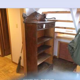 MaxSold Auction: This online auction features antique desk, dressers, oak cabinet, sauna, vintage couch, patio table and stools, double bed, billiard and pool balls, records, Craftsman snowblade, patio bench and caddy, kitchen items decor, coffee table, MTS speaker and much more!