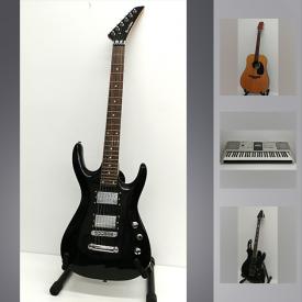 MaxSold Auction: This online auction features Musical Instruments such as BLACKDOG guitars, CASME Acoustic Guitar, EPIPHONE Acoustic Guitar, Keyboards, Guitar stands, SHURE Mic Stand, Guitar Wall Mounts and more!