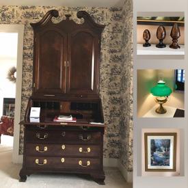 MaxSold Auction: This online auction features Vintage Floor Lamp, TVs, Wood Poster Bed With Canopy, Armoire, Loveseats, Wingback Chairs, and Much More!!