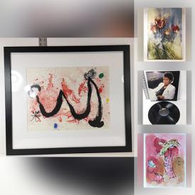 MaxSold Auction: This online auction features art such as Le Rite lithographs, Joan MIRO lithograph, Marc Chagall lithographs, engravings, books, LPs from Michael Jackson, Otis Redding, Richie Havens, fan decor and much more!