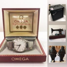 MaxSold Auction: This online auction features collectibles such as collectible currency, gold-plated pocket watches, cigar boxes, Royal Copenhagen, and Wedgwood, silver and abalone jewelry, antiques such as barn hardware, and hand tools, vintage items such as figurines, planters, Fenton style glassware, holiday decor, and accessories, electronics such as BXR fender amp, and Kloss speakers, barrister bookcase, camping gear, books, serving ware, wall art, pottery, gardening equipment, canine wheelchair and much more!