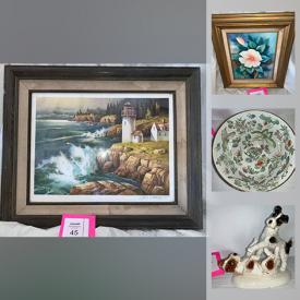 MaxSold Auction: This online auction features porcelain, Danish teak carvings, and semi-precious figurines and including a gemstone world globe, pottery and folk art and signed prints, watercolours, and lithographs, handblown glass, Thomas Paine books, vintage tins and much more!