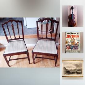 MaxSold Auction: This online auction features artworks, furniture, collectibles, The Sword of Ali Baba, DVD's, Canadian poetry, books, maps and much more.