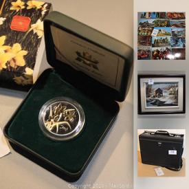 MaxSold Auction: This online auction features jewelry, artworks, a large collection of coins, photography equipment, GE Camco microwave oven, postcards, cufflinks, AUSTRIA 50 Schilling, Canada golden daffodil 2003, brass items and much more.