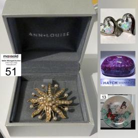 MaxSold Auction: This online auction features jewelry, artworks, vintage items, 14 kt gold pearl brooch, ruby crystal 2" long(359 ct), HP laptop, Chinese medallion, CDs and DVDs, meadows and wheatfield plates, Royal Albert plates, golf balls, Star Wars figure, postcards, books and much more.