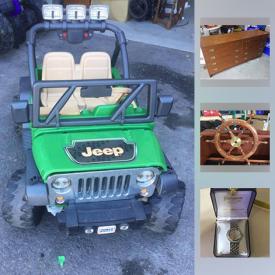 MaxSold Auction: This online auction features Jeep Powerwheel, jewelry, Brand New Michael Kors Handbag, Decors, Baby items, collectibles, glassware, Bikes, Scooters, Outdoor Urns, toys and much more.