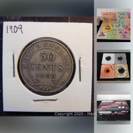 MaxSold Auction: This online auction features jewelry, electronics, vintage items, collectible coins and hockey trading cards, 1867-1967 Cdn. One Dollar Banknote, 1886-1986 Cdn. 100th Anniversary one dollar,  decor, hardware, Rubbermaid storage container, diecast, DVDs and VHS, Retro Nintendo, sporting good, kids electronics, legos, records, toys, books and much more.