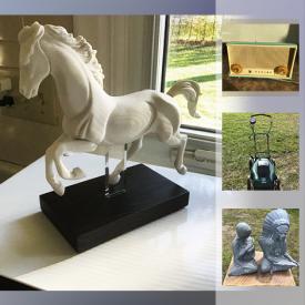 MaxSold Auction: This online auction features jewelry, artwork, furniture, decor, collectibles, lamp, chinaware, Indigenous Ceramic figures, book, mirror, Food dehydrator, Lladro Horse, large shop vacuum, blankets, Bose CD changer, Retro “Viking” radio, Electric lawnmower, Table saw and much more.