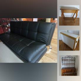 MaxSold Auction: This online auction features furniture such as fold-down sofas, hanging chair, folding table and chairs, side table, hutch shelf, chairs, lawn chair and more, garden cart, manual push mower, garage items, lawn chairs, home decor, camcorder and tripod, vacuum cleaner, quilting frame, fabric, fitness items, stuffed animals, metalware, prints, small kitchen appliances, cookbooks, office items, dog items, Xbox 360, Wii games, costume jewelry, giraffe statues and decor, silverplated items, wedding dress, Danby refrigerator and much more!