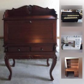 MaxSold Auction: This online auction features furniture such as an oak desk, bookcase, loveseat, coffee table, wood side tables, shelving, lighted cabinet, and more, books, kitchen items, outdoor Christmas lights, golf club set, baby items, flower vases, wall plaques, bags, office chair, luggage, art prints, sketches, Bontempi organ, electric fireplace, costume jewelry, Little Tykes toy box, hand drums on stand, toys, clothing, crutches and much more!