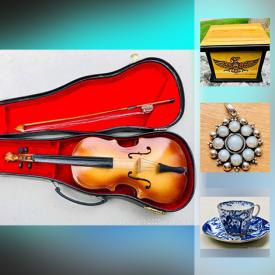 MaxSold Auction: This online auction features jewelry, tools, glass bookshelf, household items, decor, vintage wine barrel stand, antique book, fountain pen, coins, spoons, office chair, wicker weave basket, brass lion head door knocker and much more!