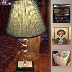 MaxSold Auction: This online auction features artworks, furniture, decor, collectibles, lamps, glassware, Freezer, Bars Stools, CD Player, stereo, turntable, kitchen items, mirror, Christmas decor, records, silverware, household items and much more.