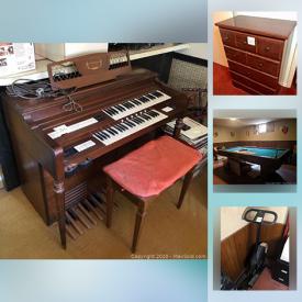 MaxSold Auction: This online auction features wall art, paintings, grilling accessories, Christmas decorations, dining room cabinet, beds, pillow, linens and drapes, books, spice rack, office supplies, bar accessories, pool table and much more.