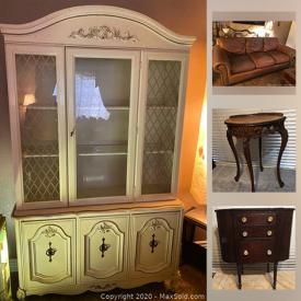 MaxSold Auction: This online auction features furniture, acrylic water panel fountain, room dividers, sculptures, home audio, Chinese gem trees, oriental figures, hummels, porcelain dolls and much more!