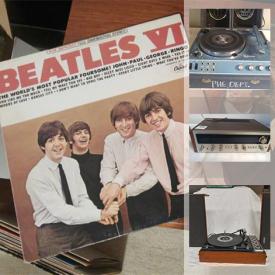 MaxSold Auction: This auction features audio equipment (such as Pioneer tuner, receiver, Sherwood receiver, Akai AP-8110, Sony PS-LX210 turntable and more), Beatles and John Lennon's albums, Audiophile Sony DR-Z6 headphones, lamps, framed photography, figurines, paintings and more.